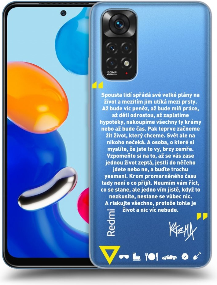 Púzdro Picasee silikónové Xiaomi Redmi Note 11 - Kazma - BUĎTE TROCHU YESMANI čiré