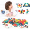 Drevená skladačka - geometrické tvary 180 ks