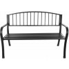 Bauerkraft G-414 Záhradná lavička s operadlom, kovová, 125 cm, čierna