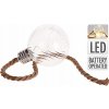 Vianočná Guľa sklenená LED s lanom 12cm