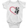 Nemecký ovčiak v srdci - Body dojčenské s krátkym rukávom - Krátký r. 18-24 mes ( Biela )