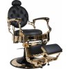 Retro barber kreslo RENOIR GOLD - matná čierna