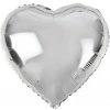 PartyDeco Fóliový balón srdce strieborné 45 cm (Vhodné pre plnenie vzduchom aj héliom.)