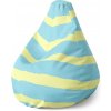 Sablio Sedací vak Pear Modro-žlté pruhy - 70 x 95 x 15 cm