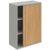 Policová skrinka DRIVE, 80x111x40 cm dub/sivá, zámok