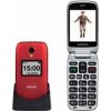 EVOLVEO EasyPhone FS, vyklápěcí mobilní telefon 2.8 pro seniory s nabíjecím stojánkem (červená barva)