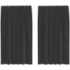 Voálové závesy s tunelom na tyč 2 ks čierne