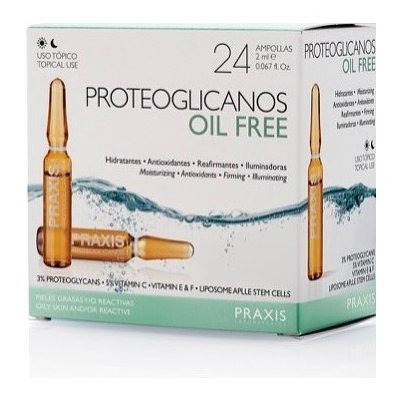 Praxis proteoglicanos Praxis proteoglicanos oil free zelené ampule bez oleje pro hydrataci pleti 6 ampulek (6 x 2ml platíčku bez krabice)