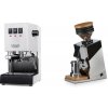 Gaggia New Classic EVO BC, white + Eureka Mignon Single Dose, Chrome & Oak