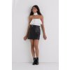 SUKŇA KARL LAGERFELD FAUX LEATHER ZIP SKIRT BLACK