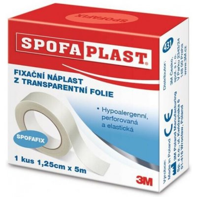 3M Spofaplast 431 Fixačná náplasť z transparentnej fólie 1 ks: 1,25 cm × 5 m