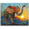 Maľovanie podľa čísel - Slon pri západe slnka - 50x40 cm, bez dřevěného rámu - výroba CZ