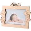 ČistéDrevo Drevený fotorámik s menom k narodeniu dieťaťa 18 x 13 cm