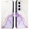 VSETKONAMOBIL 90801 ART MARBLE Peňaženkový kryt pre Samsung Galaxy S24 FE 5G WHITE PURPLE
