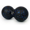Dvojitý masážny loptička Line Sport Duoball 12 cm - černo-modrý
