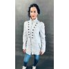 Max Original Leather Dámsky kožený kabát SHAKIRA LG.white/black - White/black - 4XL