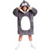 Noxxiez Hrejivá televízna mikinová deka s kapucňou pre deti 7-12 rokov - Tučniak