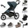 Set 10v1 Thule Urban Glide 3 Dark Slate s magnetickou sponou + madlo + vanička Tinted Taupe + pláštenky a moskytiéry Thule + Autosedačka Thule Maple Black s ISOFIX základňou Thule Alfi a adaptérmi