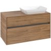 VILLEROY & BOCH Collaro závesná skrinka pod umývadlo na dosku (umývadlo vpravo), 2 zásuvky, 1000 x 500 x 548 mm, Oak Kansas, C11100RH