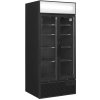 TEFCOLD Chladiaca skriňa | FSC891H | 2 presklené, krídlové dvere – čierna – LED panel TEFCOLD