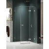 New Trendy Avexa Nickel Brushed sprchovací kút 100x80 cm štvorcová niklová brúsené/priehľadné sklo EXK-8514