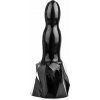 Dark Crystal DC59, čierne vinylové dildo 25 x 4,3–5,2 cm