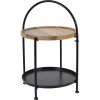 HOMESTYLING Odkladací stolík pr. 39 x 55 cm kov / drevo