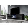 Cama Meble Tv stolík QIU 200 čierny lesk/čierny lesk drevo 200 cm x 57 cm x 40 cm