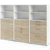 Modulárna knižnica v bielo-prírodnej farbe v dekore duba 268x189 cm Prima – Tvilum