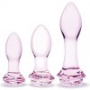 Glas - Rosebud Butt Plug Set 3 pcs - Sada Sklenených Kolíkov
