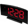 E-CLOCK DS-1263X-MAX Elektronický LED budík, digitálne hodiny s displejom, dátumom a teplotou, čierna