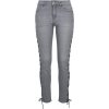 Ladies Denim Lace Up Skinny Pants - grey 29