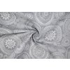 Bavlna režná biele mandaly na šedej