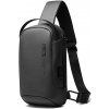 BANGE elegantný batoh cez rameno s USB HASAD Šedý 7L