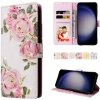 Peňaženkové kožené puzdro Bronzing na Samsung Galaxy S24 5G - Rose Flower