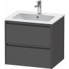 DURAVIT Ketho 2 závesná skrinka pod umývadlo, 2 zásuvky, 610 x 480 x 550 mm, grafit matný, K25262049490000