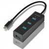 AXAGON HUE-S2C,Type-C 4x USB3.0 CHARGING hub, microUSB nap. konektor