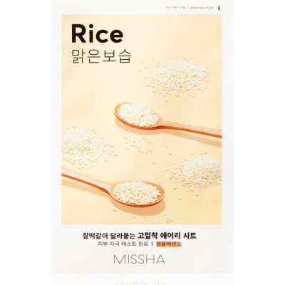 Missha Airy Fit Rice plátenná maska s čistiacim a osviežujúcim účinkom 19 g