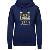 AWDis Hoodie mikina All I Need is Beer oxfordská modrá