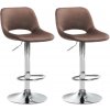 Sada 2 barových stoličiek Camden velvet chrome, hnedá