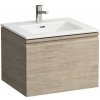 LAUFEN Pro S závesná skrinka s umývadlom s otvorom/s prepadom, 1 zásuvka + 1 vnútorná zásuvka, 600 x 500 x 455 mm, svetlý dub, H8609624791041