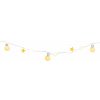 Reťaz MagicHome Vianoce Ball, 20x LED teplá biela, s guľami a hviezdami, zlatá, 2xAA, jednoduché svietenie, osvetlenie, L-1,9 m