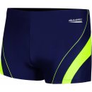 Aqua Speed Man's Swimming Shorts Dennis Navy Blue/Green Pattern