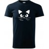 Mačka mňau - Klasické pánske tričko vyššej gramáže - XL ( Tmavomodrá (veľmi tmavá - skoro čierna) )