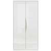 BRW Šatníková skriňa PORI SZF2D biely lesk nábytkárska doska 100 cm x 200.5 cm x 60 cm