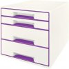 Zásuvkový box Leitz WOW CUBE, 4 zásuvky, purpurová