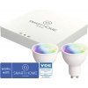 Štartovacia sada osvetlenia SMART HOME by hornbach V2 vrátane gateway a 2x žiarovka Flair Viyu GU10 RGB