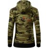 Moje srdce bije pre Bowling - Mikina dámska trendy zipper s kapucňou - 2XL ( Zelený maskáč )