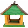 MKSTOR Drevené kŕmitko pre vtáky 35cmx32cmx26cm, vtáčia búdka, zelená
