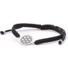 Beneto Exclusive Štýlový čierny šnúrkový kabala náramok Mandala AGB564